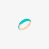 DAC3008 RONDE TURAG 010 Dodo rondelle ring rose gold plated silver turquoise enamel