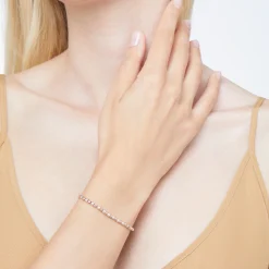 Alternative view of Bracciale mini granelli in argento 925 e oro rosa 9K