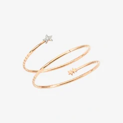 Bracciale stellina in oro rosa con diamanti.
