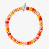 DBC2004 RONDE RORAG 010 Dodo rondelle bracelet 18k rose gold plates silver recycled plastic red