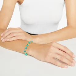 DBC2004 RONDE VERAG 110 Dodo rondelle bracelet 18k rose gold plates silver recycled plastic green