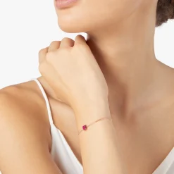 DBC3000 HEART SR09R 100 Dodo heart bracelet rose gold synthetic ruby