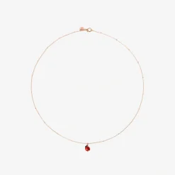 Collana in oro rodiato con ciondolo coccinella