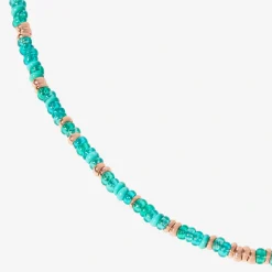 Alternative view of Collana rondelle in argento dorato oro rosa 18K e plastica riciclata