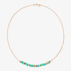 Collana rondelle in argento dorato oro rosa 18K