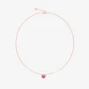DCC3000 HEART DSR9R 010 Dodo heart necklace rose gold synthetic ruby white diamonds