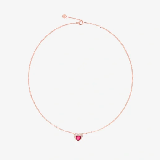 AILUOR Cuore Birthstone Collane per le donne, Infinite Love Cuore Collana ciondolo placcato oro rosa collana di cristallo cuore Anniversario
