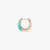 DHC3006 RONDE TURAG 010 Dodo rondelle earring rose gold plated silver turquoise enamel