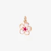 DMB9026 FLOWS EBI9R 010 Dodo cherry blossom charm 9k rose gold white enamel