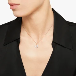 DMC2016 BFLYS DB09R 100 Dodo butterfly charm 9k rose gold 17 white diamonds black cord included