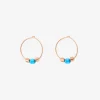 DOC1001 GRANX CTU9R 010 Dodo mini granelli hoop earrings 9k rose gold blue ceramics