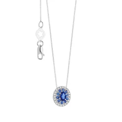 Girocollo in Oro Diamanti e Zaffiri blu